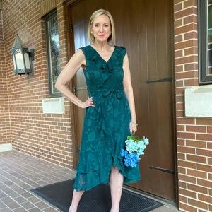 Grace Karin Teal Ruffle Wedding Dress